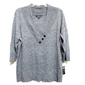 AGB Women’s plus size 2XL Sweater Gray NWT